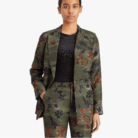 Scotch & Soda Green Poetry Tapestry - Camo/Floral Db Blazer - Sz. L - Picture 2 of 16